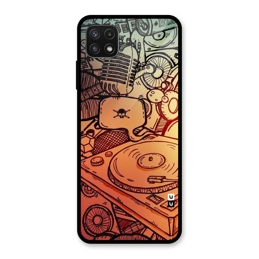 Vinyl Design Glass Back Case for Galaxy A22 5G