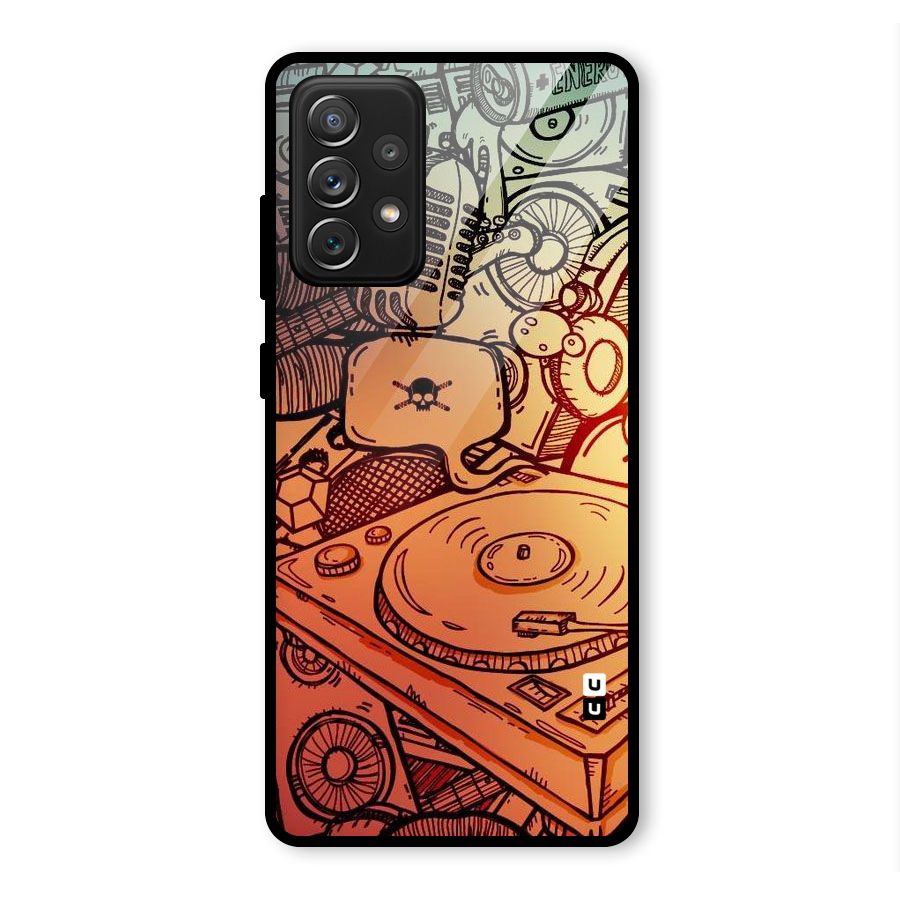 Vinyl Design Glass Back Case for Galaxy A72