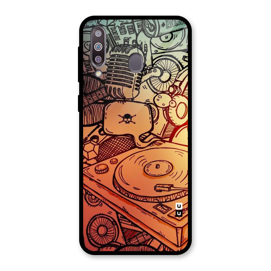 Vinyl Design Glass Back Case for Galaxy M30