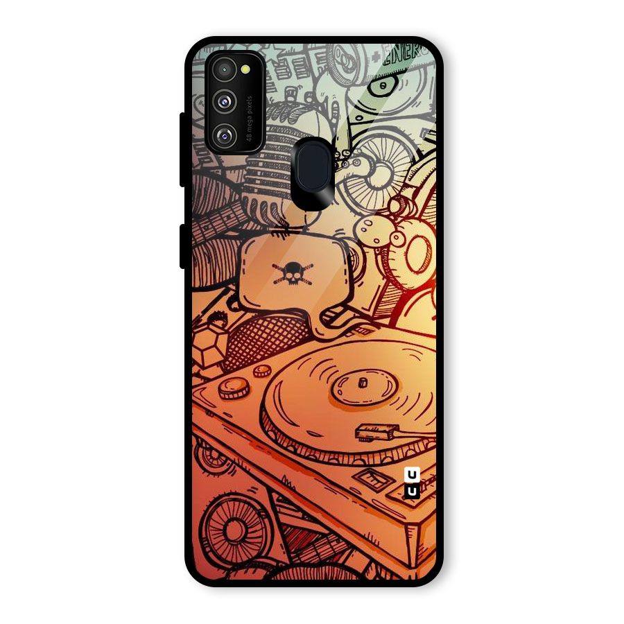 Vinyl Design Glass Back Case for Galaxy M30s