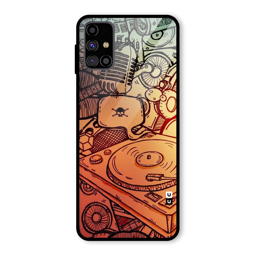 Vinyl Design Glass Back Case for Galaxy M31s