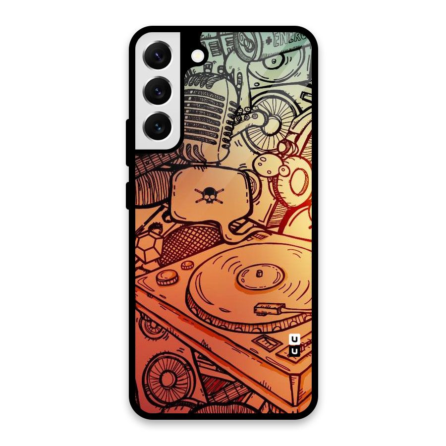 Vinyl Design Glass Back Case for Galaxy S22 Plus 5G