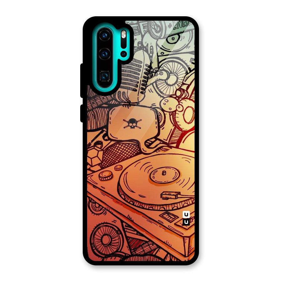 Vinyl Design Glass Back Case for Huawei P30 Pro