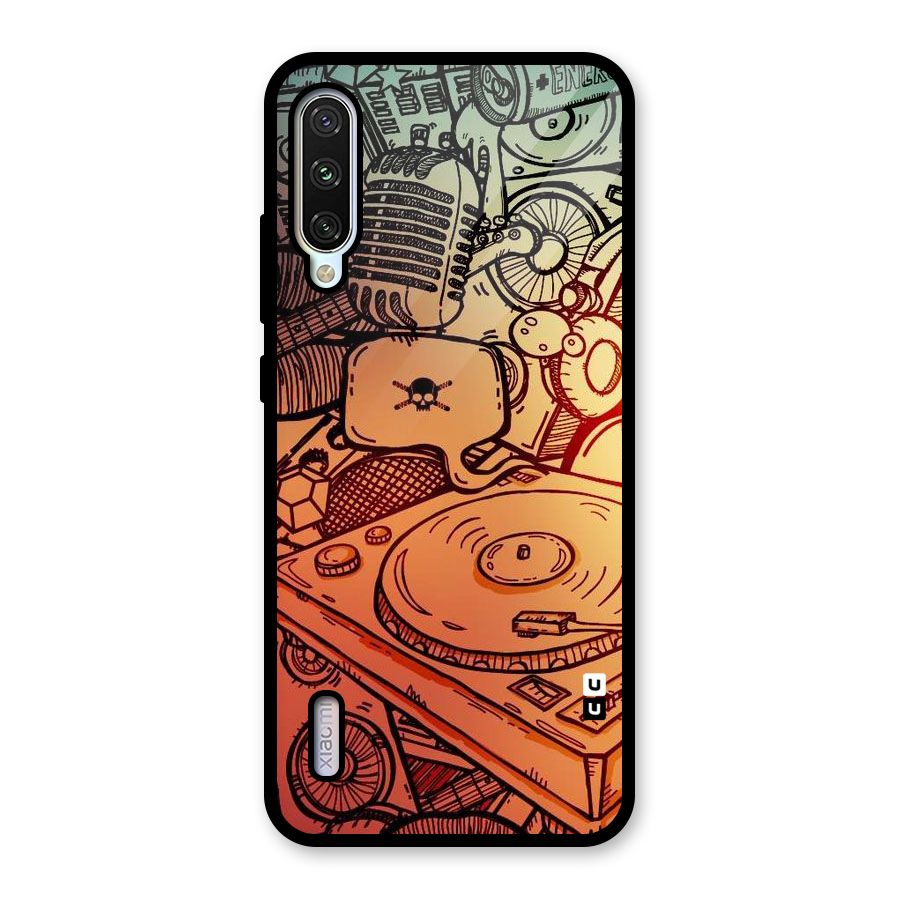 Vinyl Design Glass Back Case for Mi A3