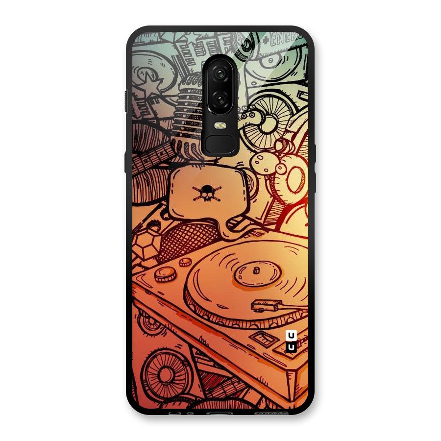 Vinyl Design Glass Back Case for OnePlus 6