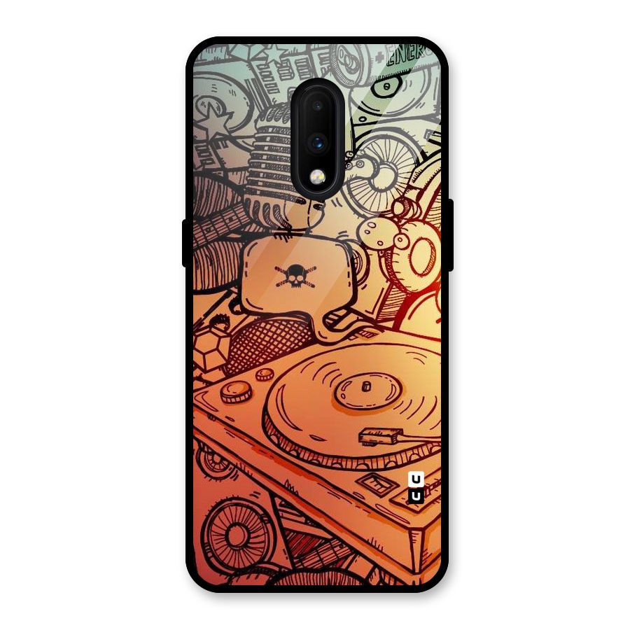 Vinyl Design Glass Back Case for OnePlus 7