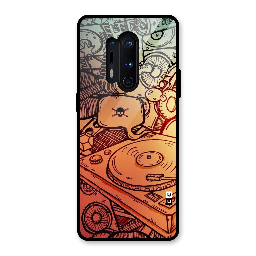 Vinyl Design Glass Back Case for OnePlus 8 Pro