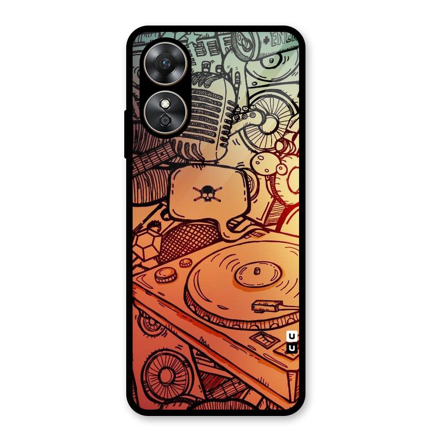 Vinyl Design Glass Back Case for Oppo A17