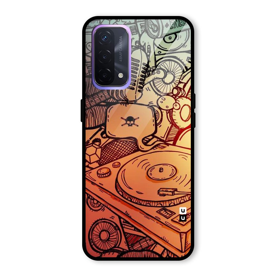 Vinyl Design Glass Back Case for Oppo A74 5G