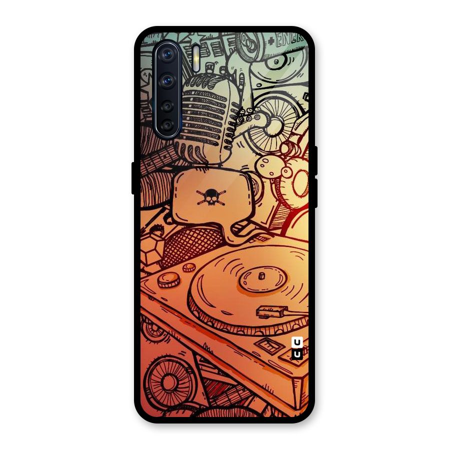 Vinyl Design Glass Back Case for Oppo F15