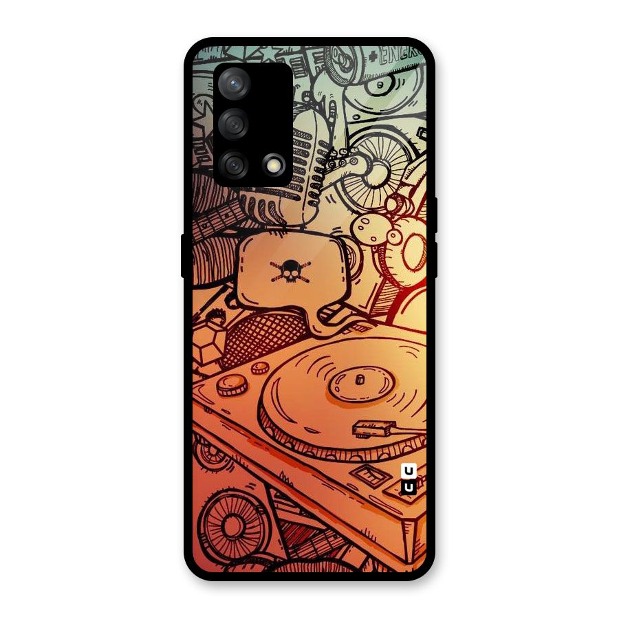 Vinyl Design Glass Back Case for Oppo F19