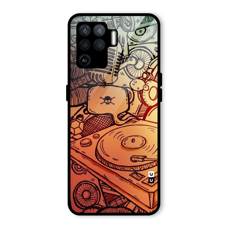 Vinyl Design Glass Back Case for Oppo F19 Pro