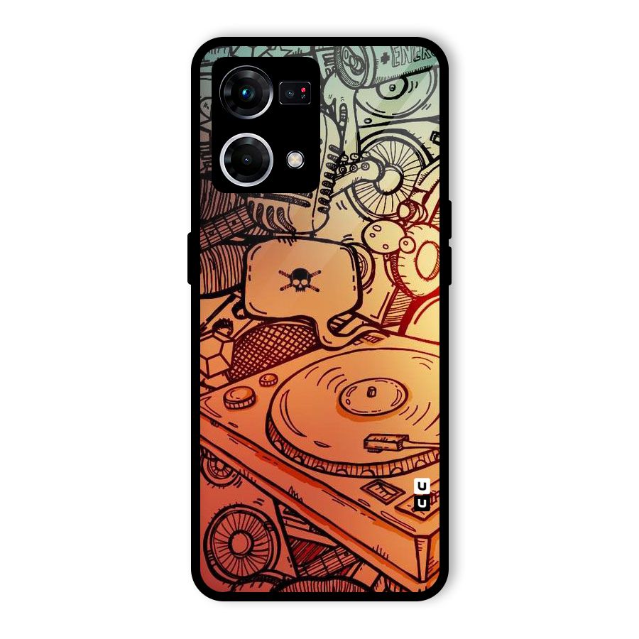 Vinyl Design Glass Back Case for Oppo F21 Pro 4G
