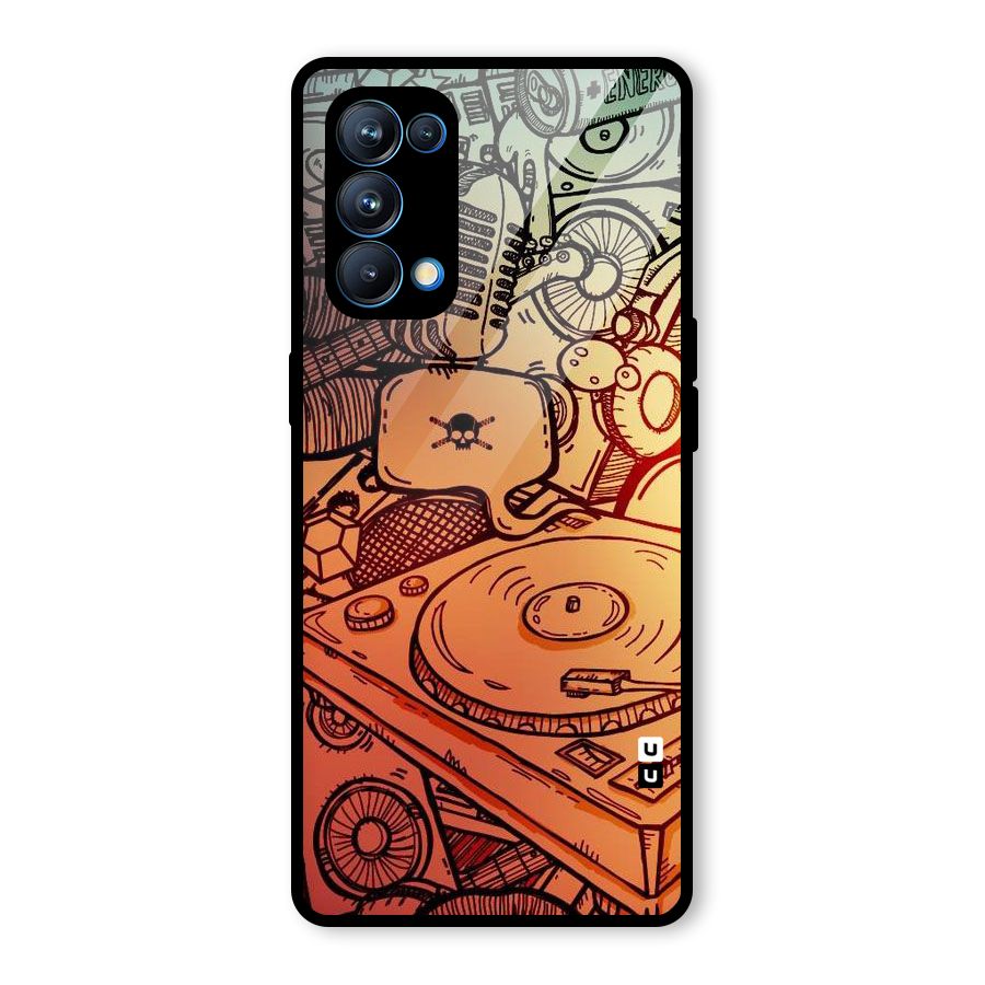 Vinyl Design Glass Back Case for Oppo Reno5 Pro 5G