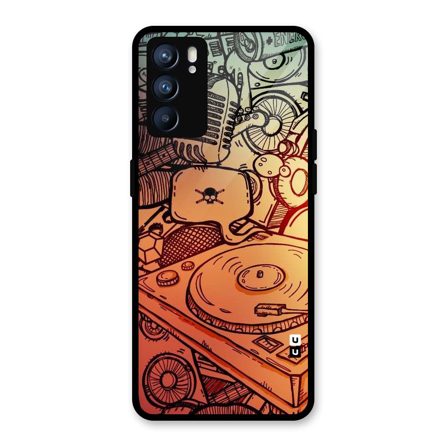 Vinyl Design Glass Back Case for Oppo Reno6 5G