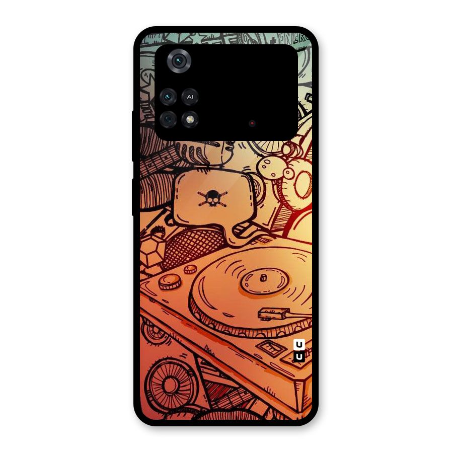 Vinyl Design Glass Back Case for Poco M4 Pro 4G