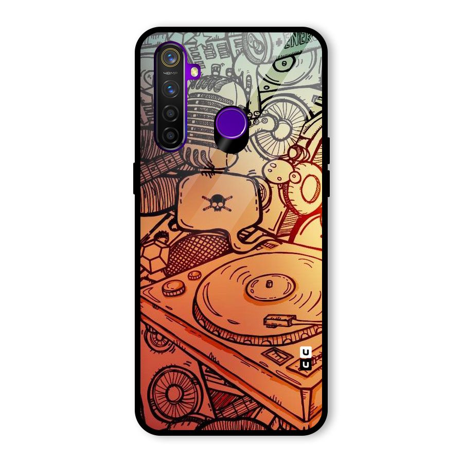 Vinyl Design Glass Back Case for Realme 5 Pro