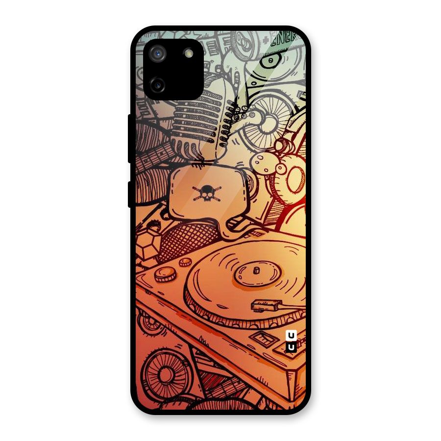 Vinyl Design Glass Back Case for Realme C11