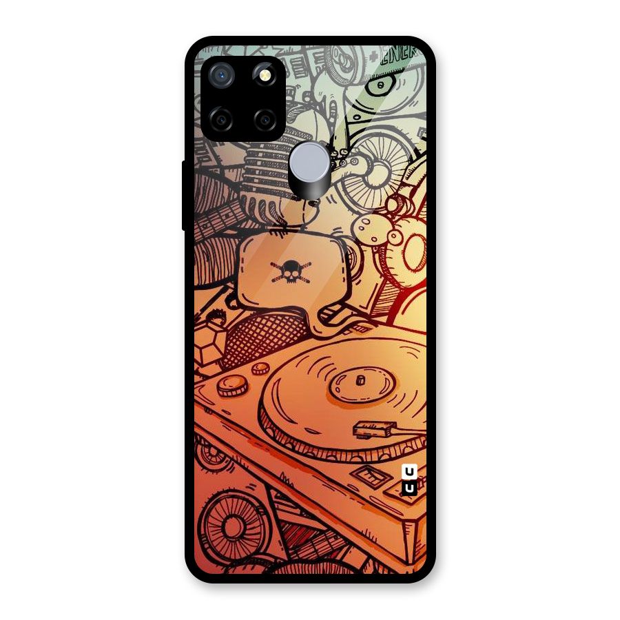 Vinyl Design Glass Back Case for Realme C15