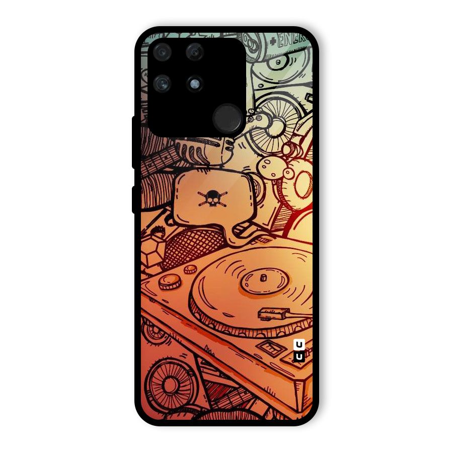 Vinyl Design Glass Back Case for Realme Narzo 50A
