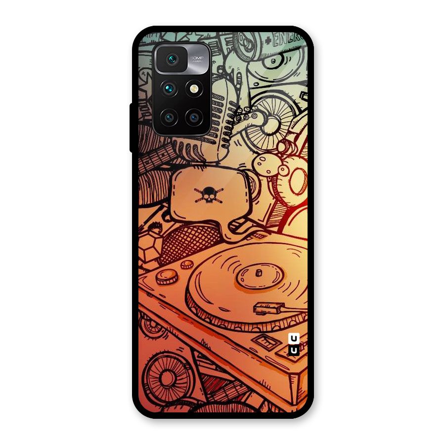Vinyl Design Glass Back Case for Redmi 10 Prime