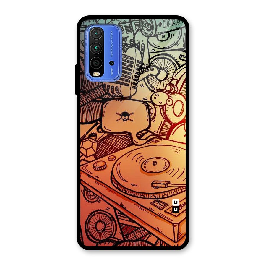 Vinyl Design Glass Back Case for Redmi 9 Power