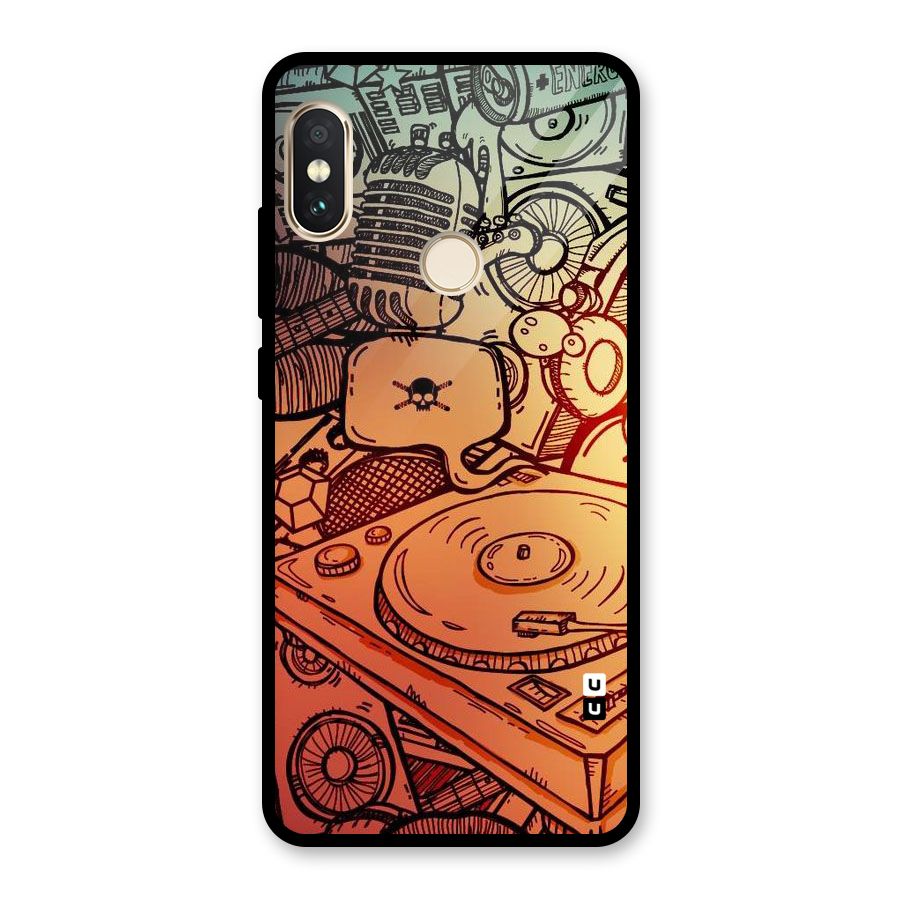 Vinyl Design Glass Back Case for Redmi Note 5 Pro