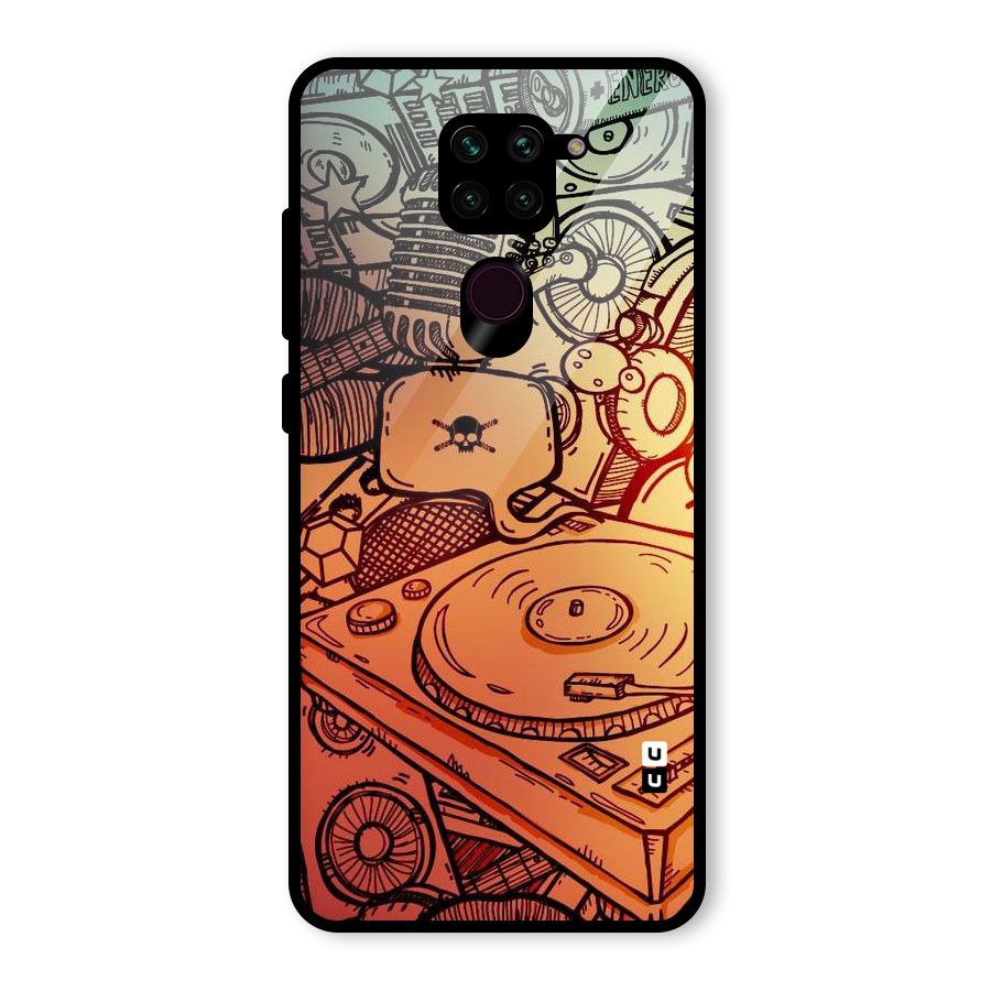 Vinyl Design Glass Back Case for Redmi Note 9