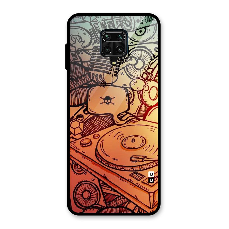 Vinyl Design Glass Back Case for Redmi Note 9 Pro
