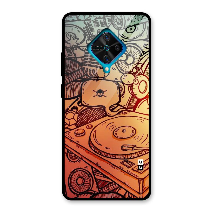 Vinyl Design Glass Back Case for Vivo S1 Pro