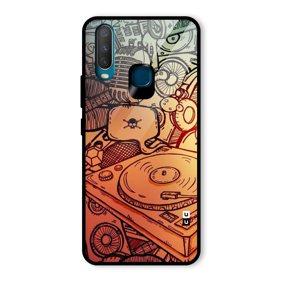 Vinyl Design Glass Back Case for Vivo U10