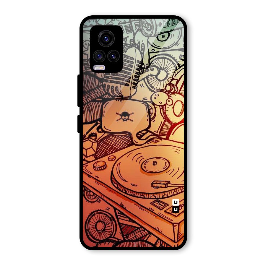 Vinyl Design Glass Back Case for Vivo V20