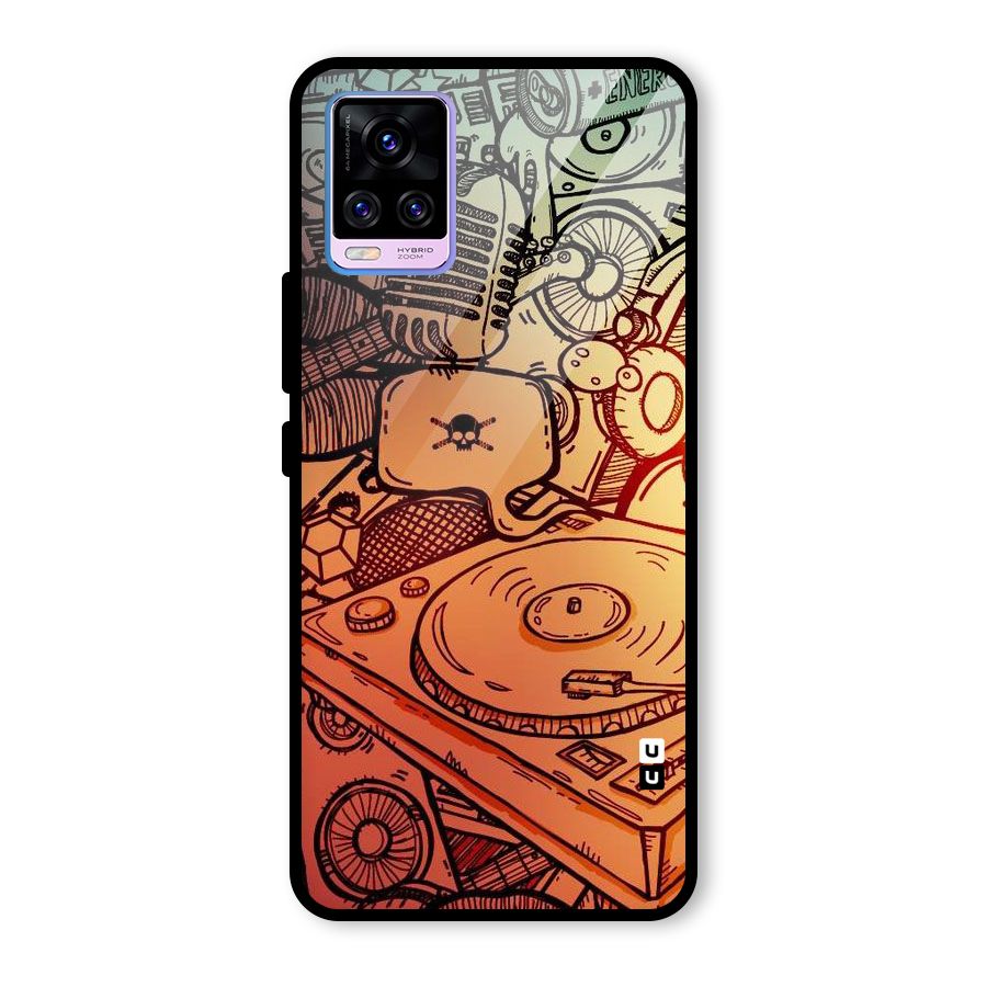 Vinyl Design Glass Back Case for Vivo V20 Pro