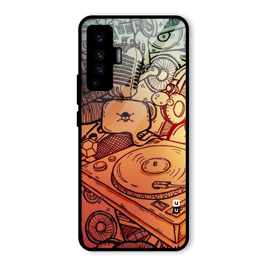 Vinyl Design Glass Back Case for Vivo X50