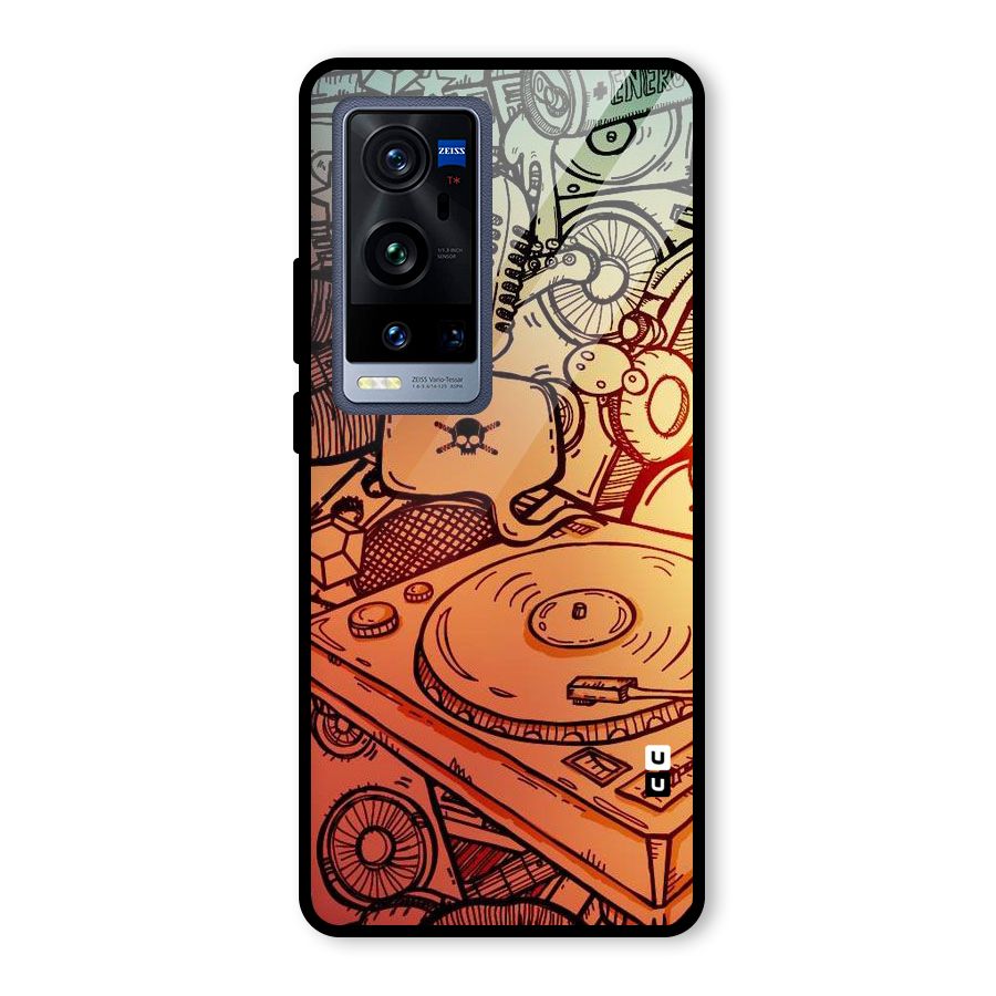Vinyl Design Glass Back Case for Vivo X60 Pro Plus