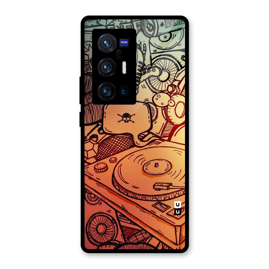 Vinyl Design Glass Back Case for Vivo X70 Pro Plus
