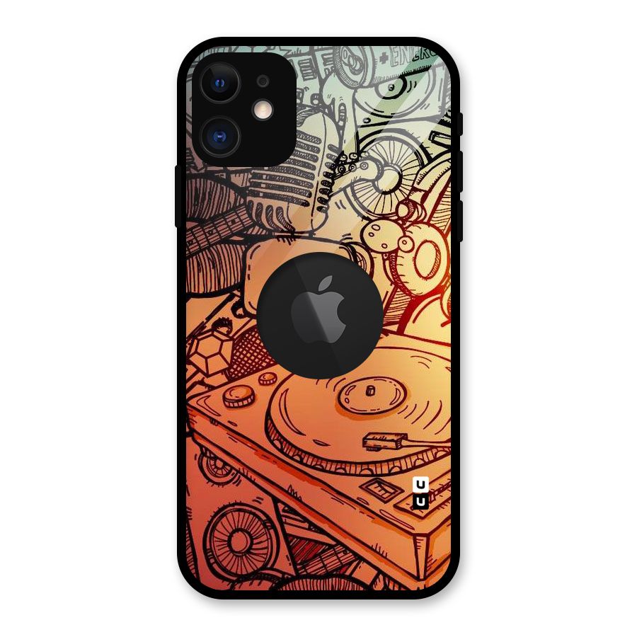 Vinyl Design Glass Back Case for iPhone 11 Logo Cut