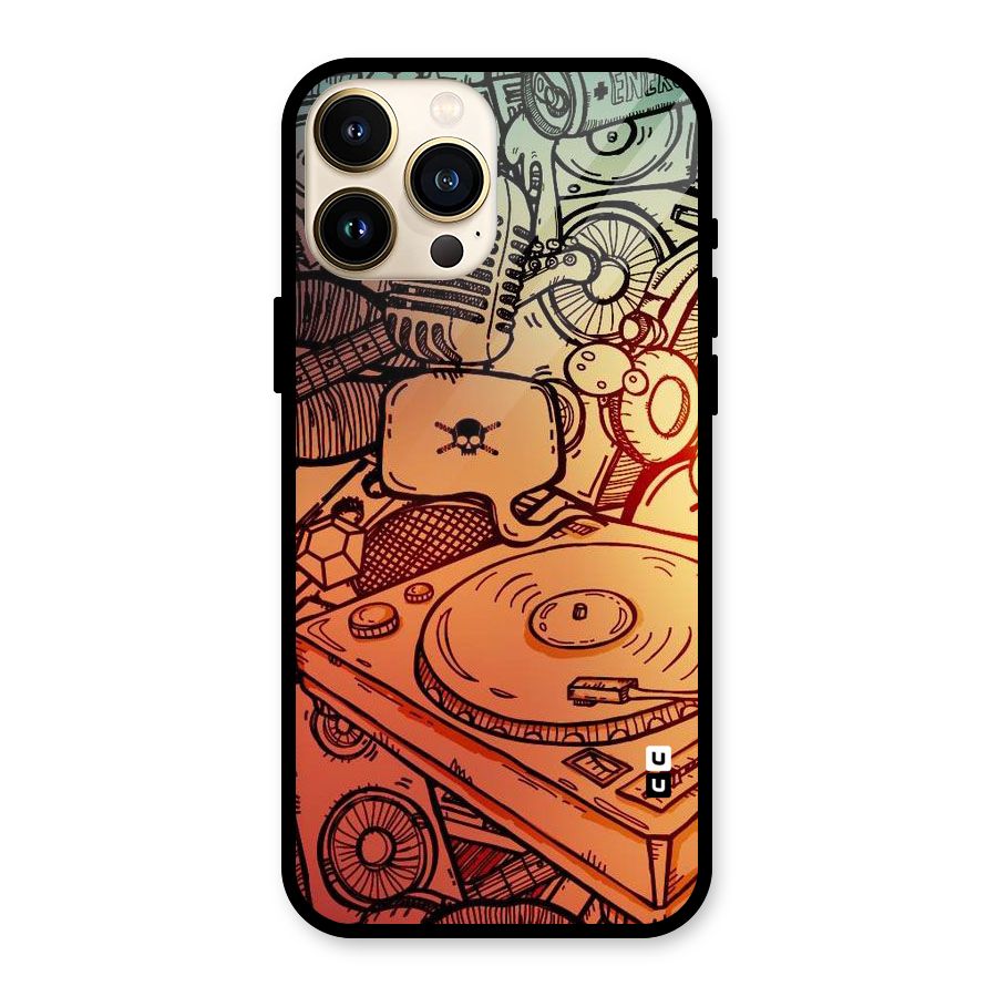 Vinyl Design Glass Back Case for iPhone 13 Pro Max