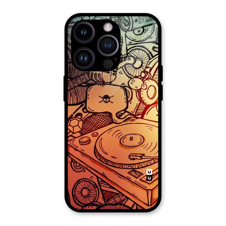 Vinyl Design Glass Back Case for iPhone 14 Pro