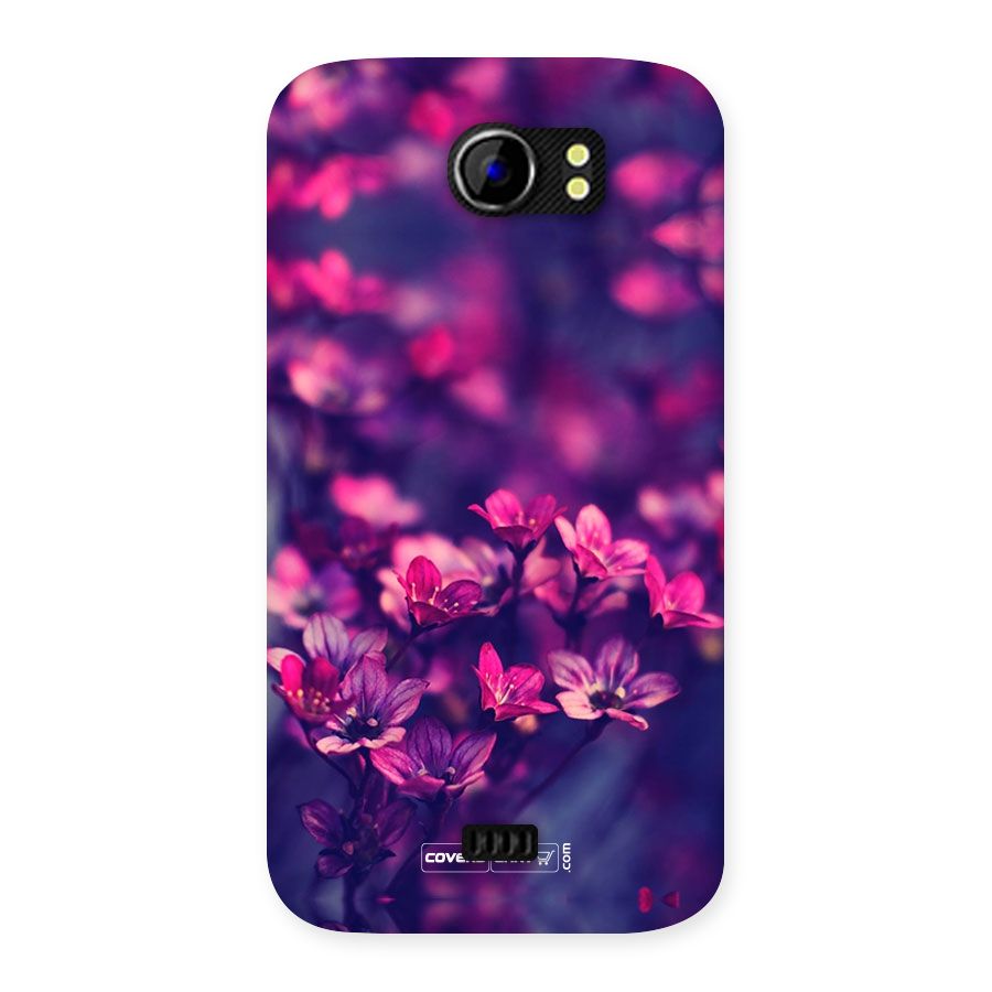 Violet Floral Back Case for Micromax Canvas 2 A110