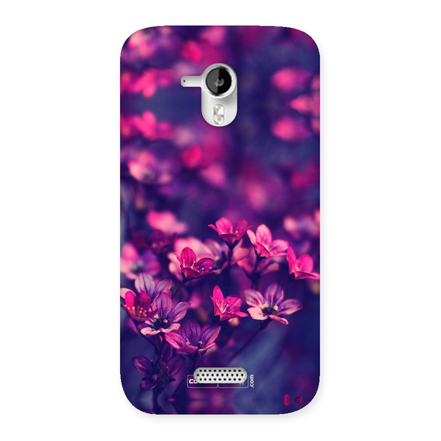 Violet Floral Back Case for Micromax Canvas HD A116