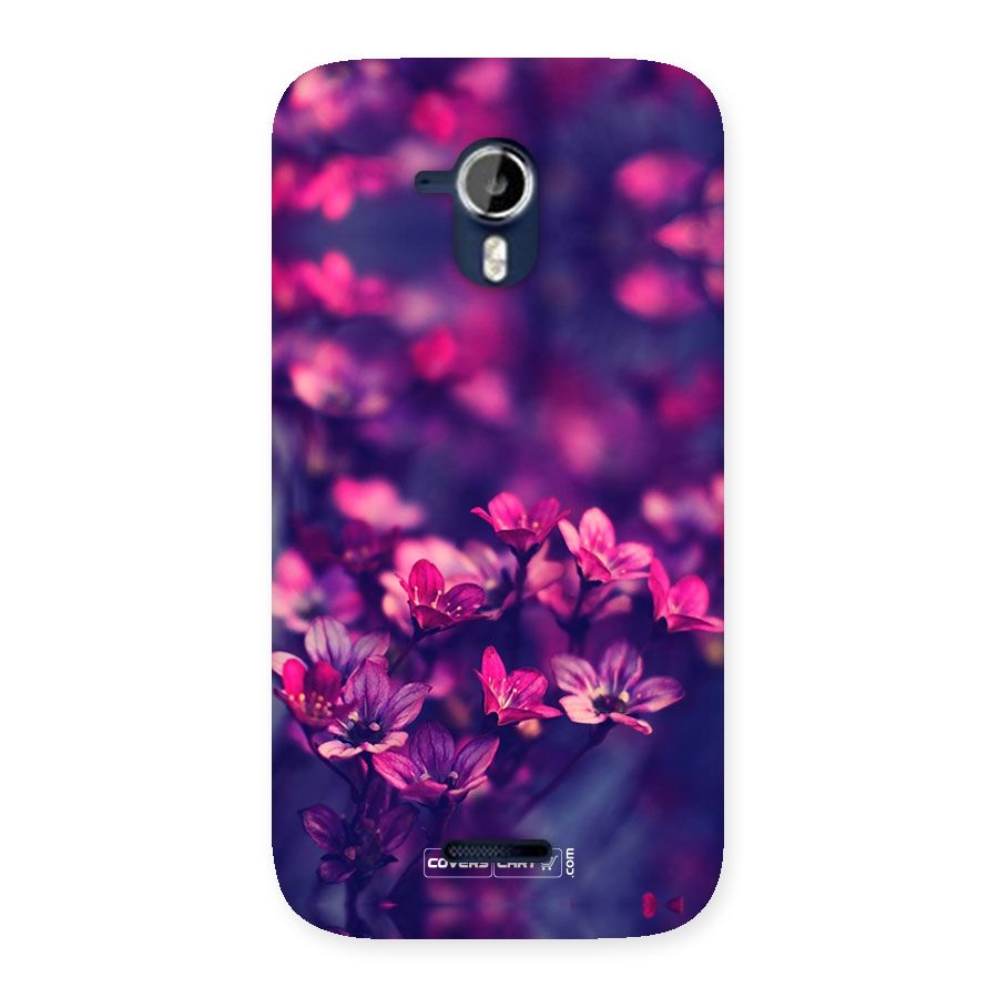 Violet Floral Back Case for Micromax Canvas Magnus A117