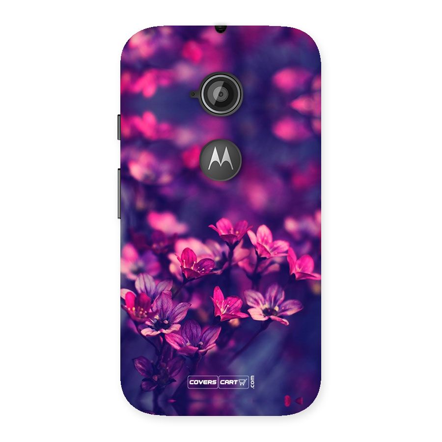 Violet Floral Back Case for Moto E 2nd Gen