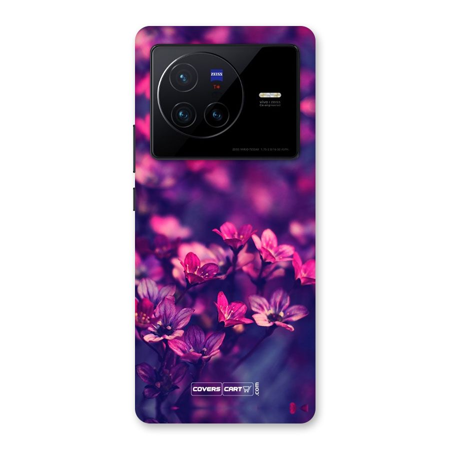 Violet Floral Back Case for Vivo X80