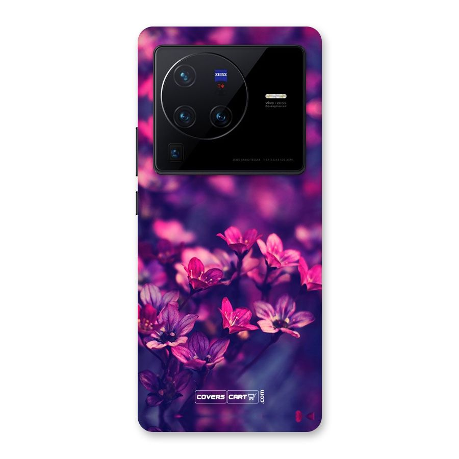 Violet Floral Back Case for Vivo X80 Pro