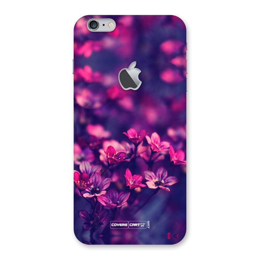 Violet Floral Back Case for iPhone 6 Plus 6S Plus Logo Cut