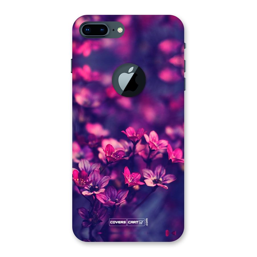 Violet Floral Back Case for iPhone 7 Plus Logo Cut