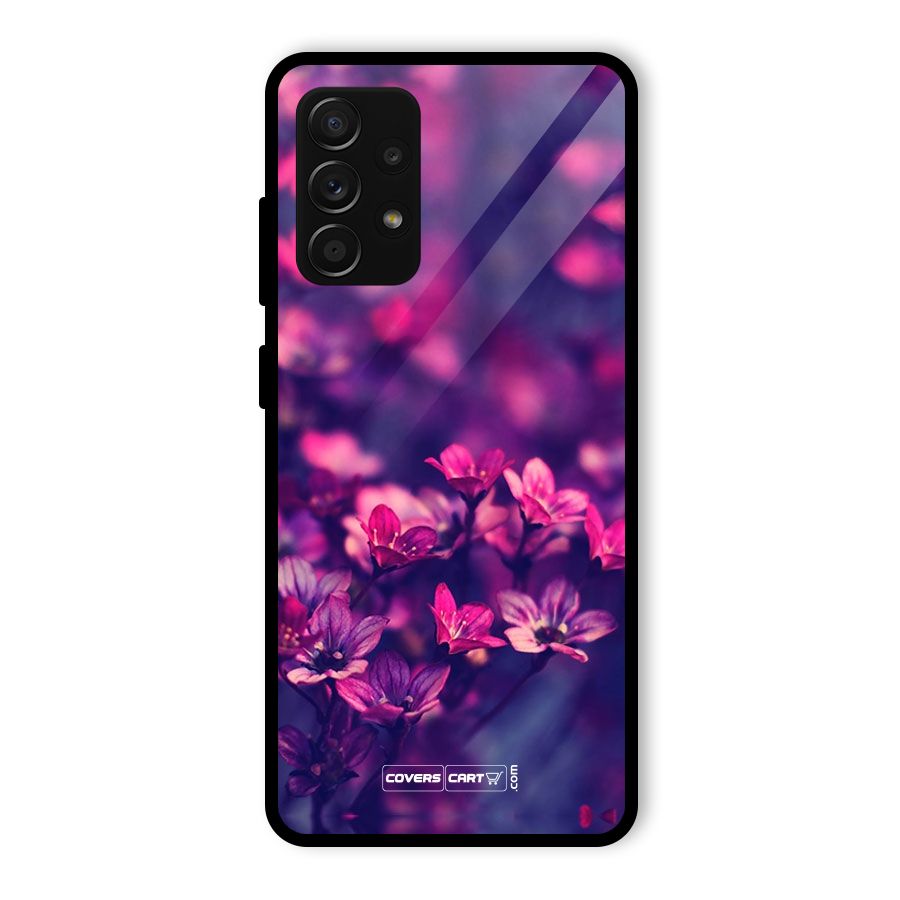 Violet Floral Glass Back Case for Galaxy A53 5G