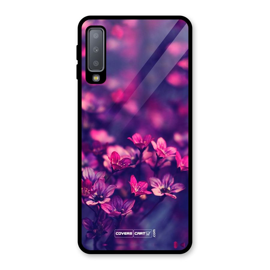 Violet Floral Glass Back Case for Galaxy A7 (2018)