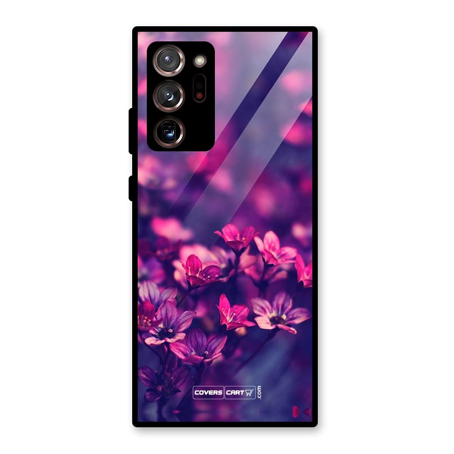 Violet Floral Glass Back Case for Galaxy Note 20 Ultra
